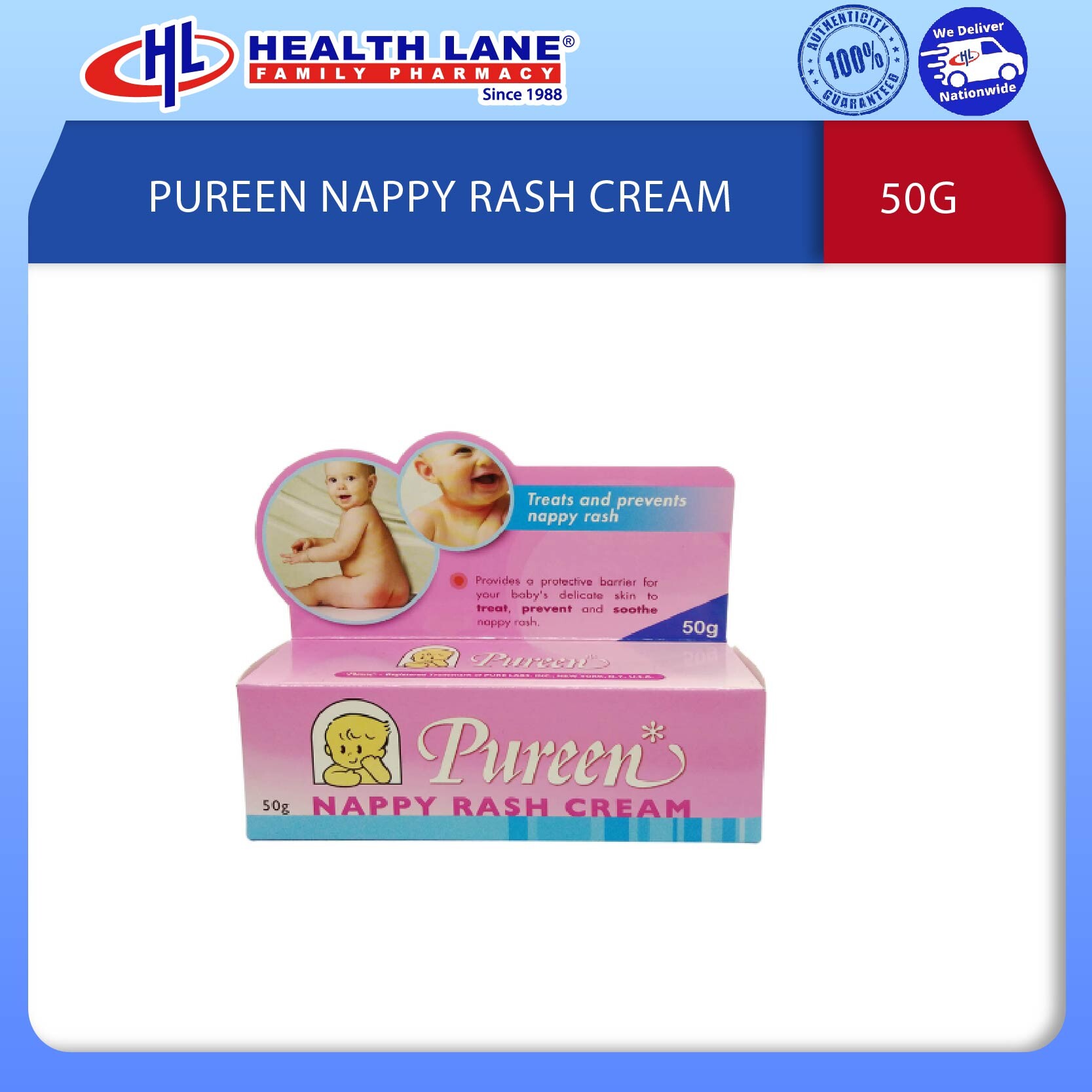 PUREEN NAPPY RASH KRIM 50G